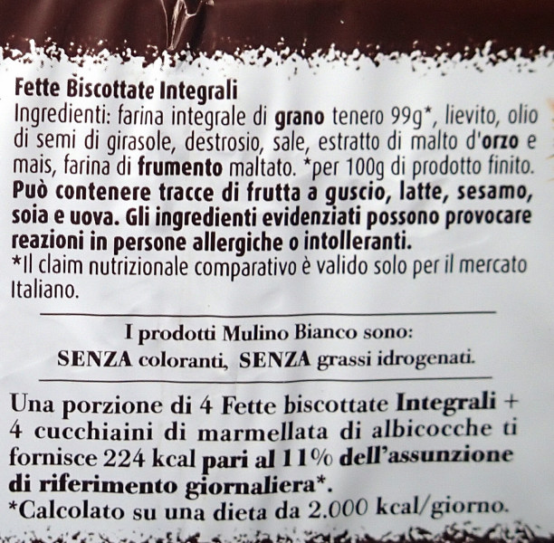 Mulino Bianco - Fette biscottate Le Integrali 315 g