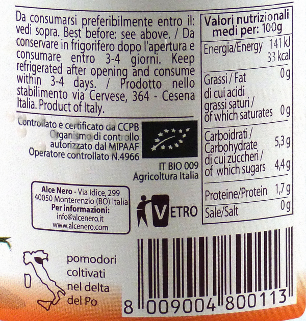 Alce Nero - Passata di pomodoro biologica - organic 500 g